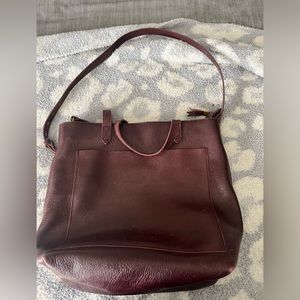 Madewell Zip-Top Medium Transport Leather Tote